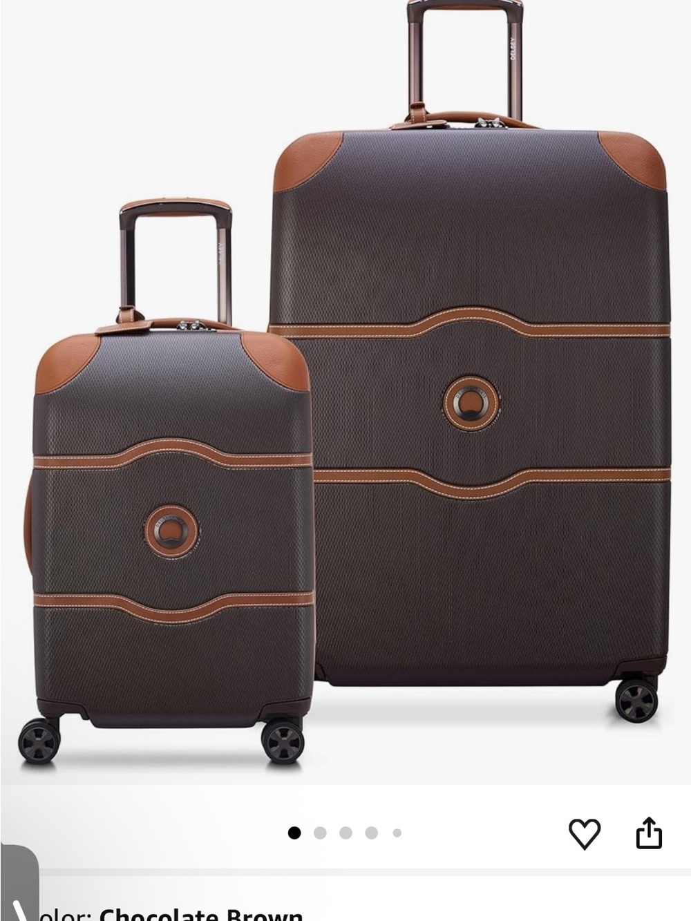 New DELSEY PARIS 2 Piece Set (20”Carry On + 28” Check Luggage)